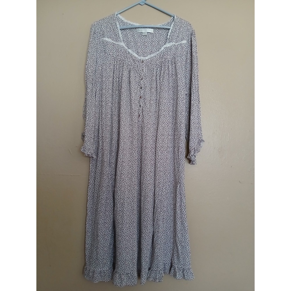 Eileen West Nightgown Large Lace Modal Chemise Cottage Core Peasant Floral